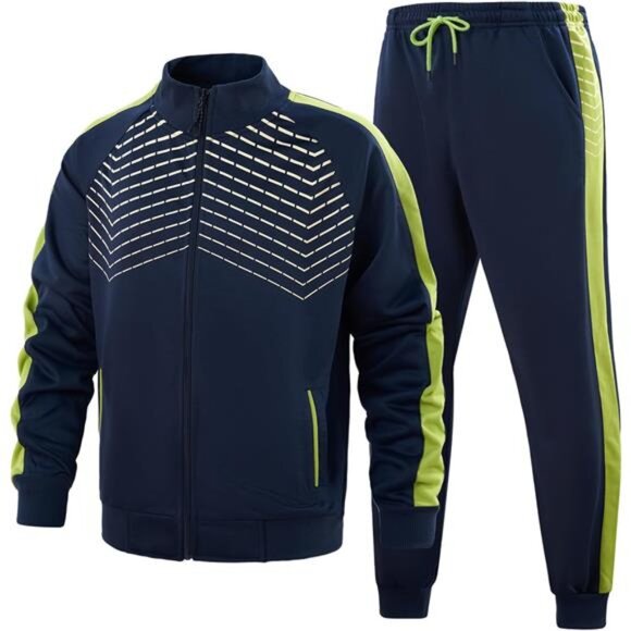 NEW Men's Tracksuit 2 Pieces Sweat Suits Casual Full Zip Long Sleeve Outfit - Picture 1 of 5